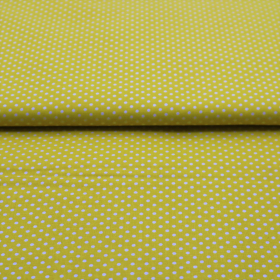 Biele mini bodky na žltej 140cm
