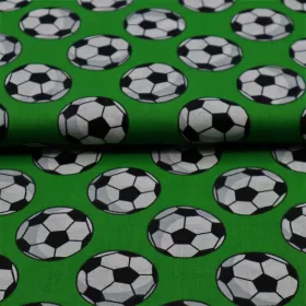 Bavlnená látka Futbalové lopty na zelenom 140cm