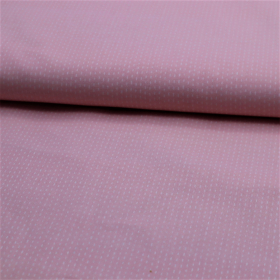 Bavlnená látka Biele čiarky na bledo ružovej 150cm