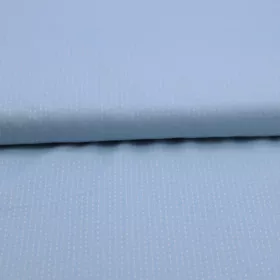 Bavlnená látka Biele čiarky na bledo modrej 150cm