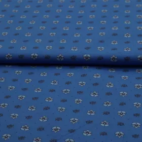 Bavlnená látka Modré kvietky na modrom 150cm