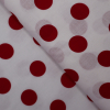 Bavlnená látka červené bodky na smotanovej140cm
