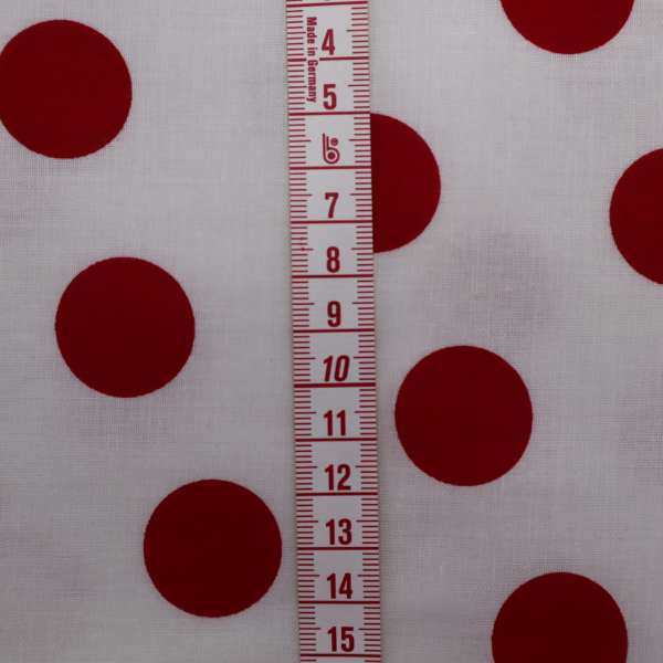 Bavlnená látka červené bodky na smotanovej140cm
