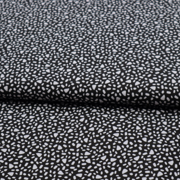 Bavlnená látka Biely vzor na čiernom 150cm