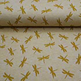 Úplet Jacquard dragonfly Jersey Ocre