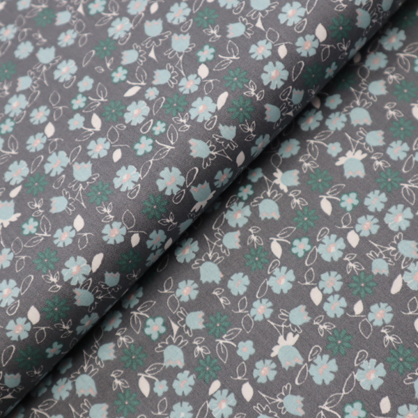 Bavlnená látka popelín GREY MINT 