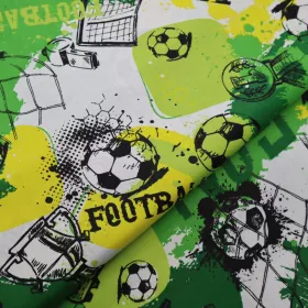 Bavlnená látka Football zelený Time goal 160cm