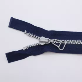 Zips kosticový tm. modrý deliteľný 5mm, dĺžka 75cm