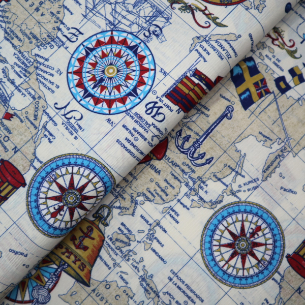 Dekoračná látka Loneta Mapa 