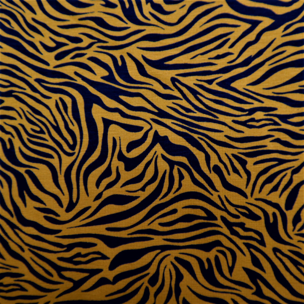 Bavlnený úplet Horčicová zebra