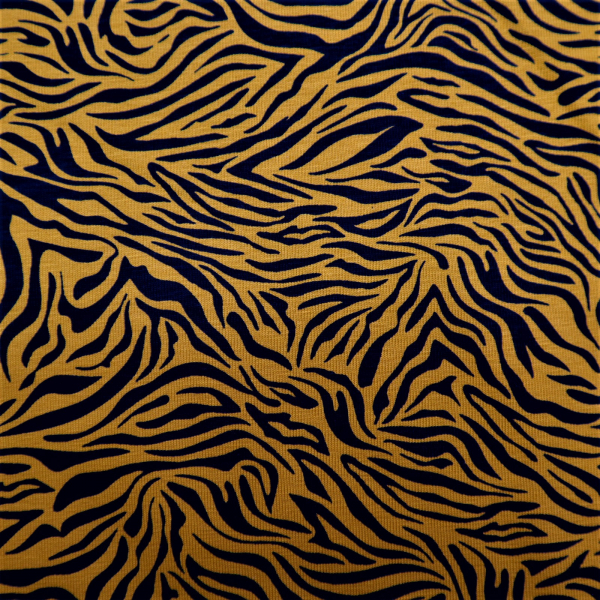 Bavlnený úplet Horčicová zebra