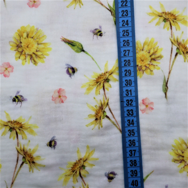 Dvojitá gázovina Mušelín - Flowers Ochre