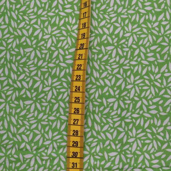 Bavlnená látka 150cm lístky na zelenej