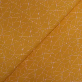Bavlnená látka - Popelín 150cm žltá pavučinka