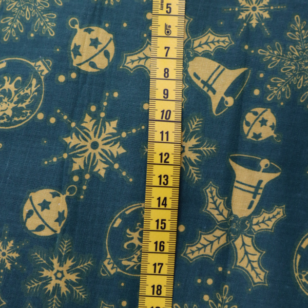 Vianočná bavlnená látka 140cm - gule a zvončeky