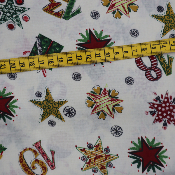 Vianočná bavlnená látka 140cm - adventný kalendár