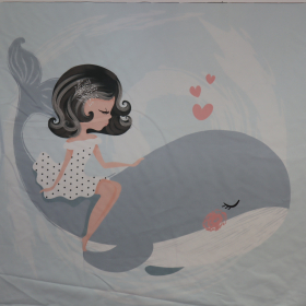 Bavlna panel veľryba75x90cm