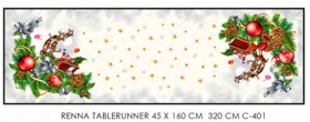Gobelín panel s lurexom - vianočná štóla santa 45x160cm