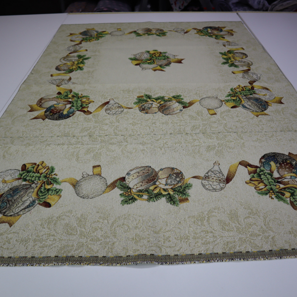 Gobelín panel - obrus a štóla vianočné gule 100x140cm