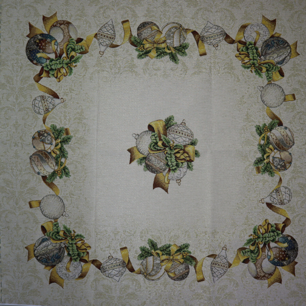 Gobelín panel - obrus a štóla vianočné gule 100x140cm
