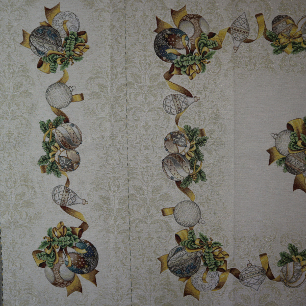 Gobelín panel - obrus a štóla vianočné gule 100x140cm
