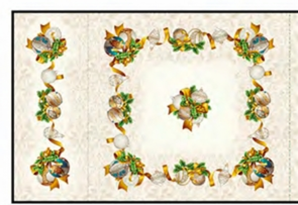 Gobelín panel - obrus a štóla vianočné gule 100x140cm