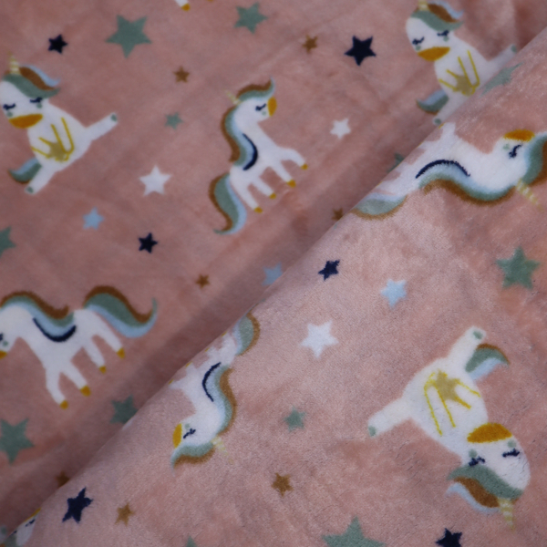 Cuddle fleece double ružový jednorožec