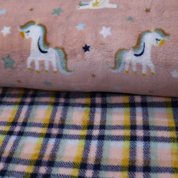 Cuddle fleece double ružový jednorožec
