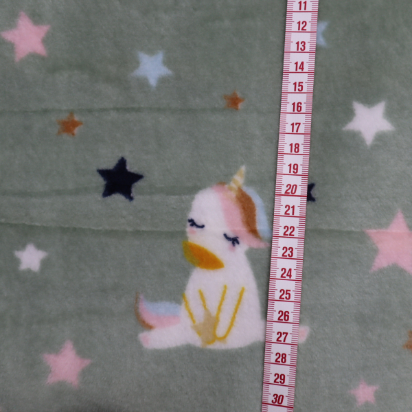 Cuddle fleece double zelený jednorožec