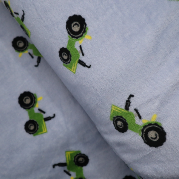 Cuddle fleece double modrý traktor