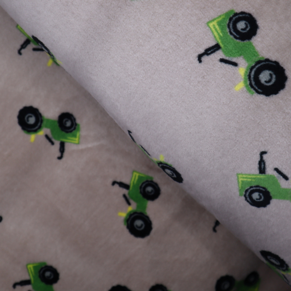 Cuddle fleece double béžový traktor