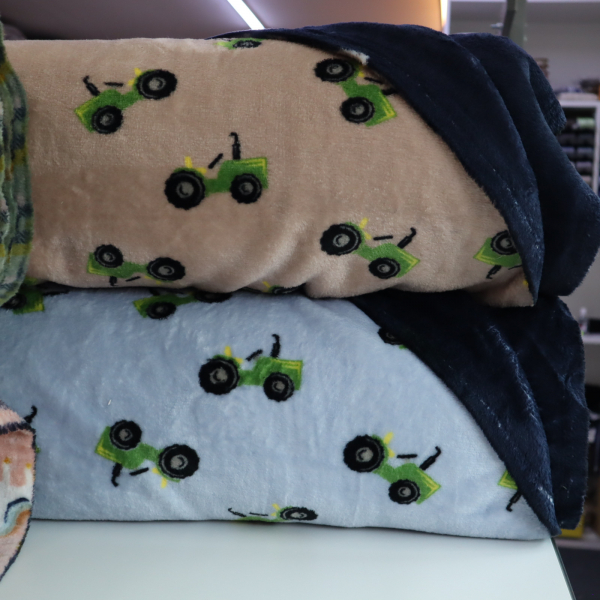 Cuddle fleece double béžový traktor