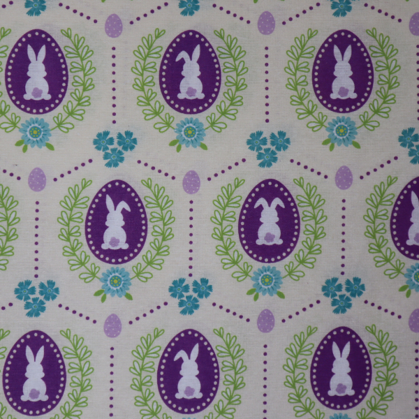 Dekoračná látka Loneta zajko v kraslici
