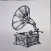 Gobelín panel - gramofón 70x55cm
