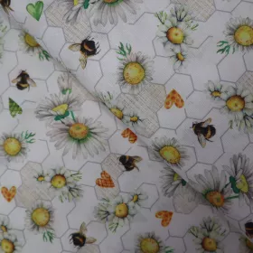 Dekoračná látka Loneta flower Bee