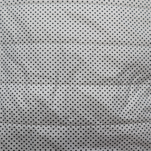 Kabátovina prešiv biela s čiernymi bodkami