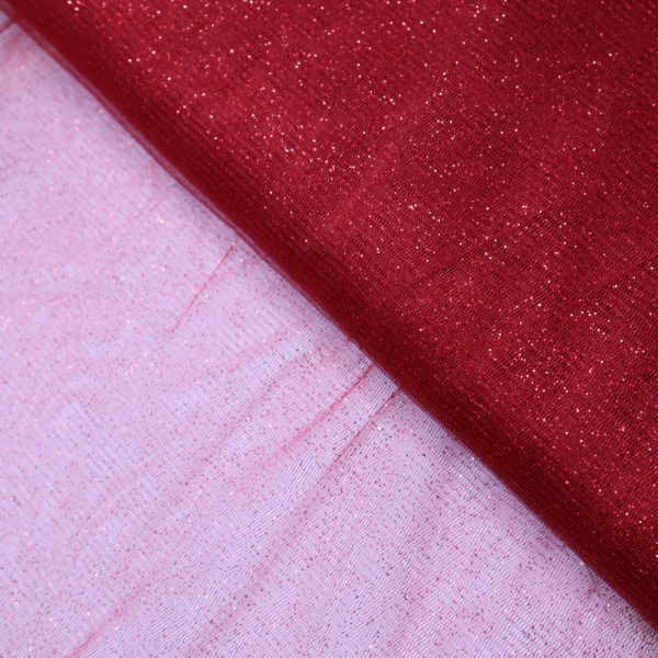 Tyl dekoračný červený s trblietkami