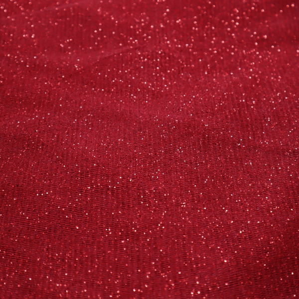 Tyl dekoračný červený s trblietkami