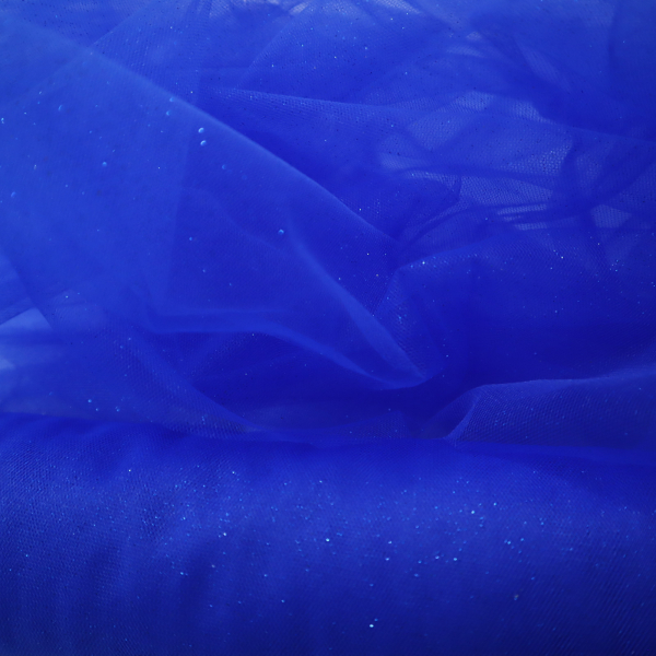 Tyl dekoračný kráľovská modrá s trblietkami