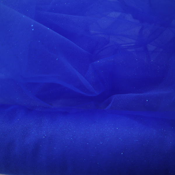 Tyl dekoračný kráľovská modrá s trblietkami
