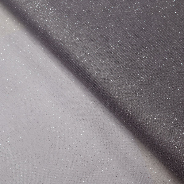 Tyl dekoračný strieborný s trblietkami