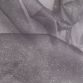 Tyl dekoračný strieborný s trblietkami