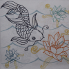 Loneta panel koi kapor biely 45x45cm