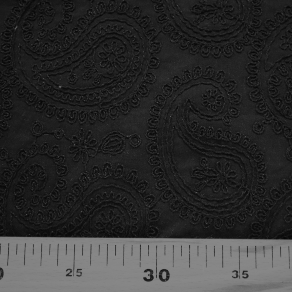 Bavlnená látka Cotton Embroidery Evy Black