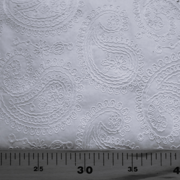 Bavlnená látka Cotton Embroidery Evy Optical White