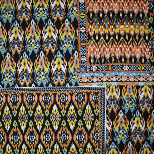 Viskóza Patchwork Dusty Yellow Orange