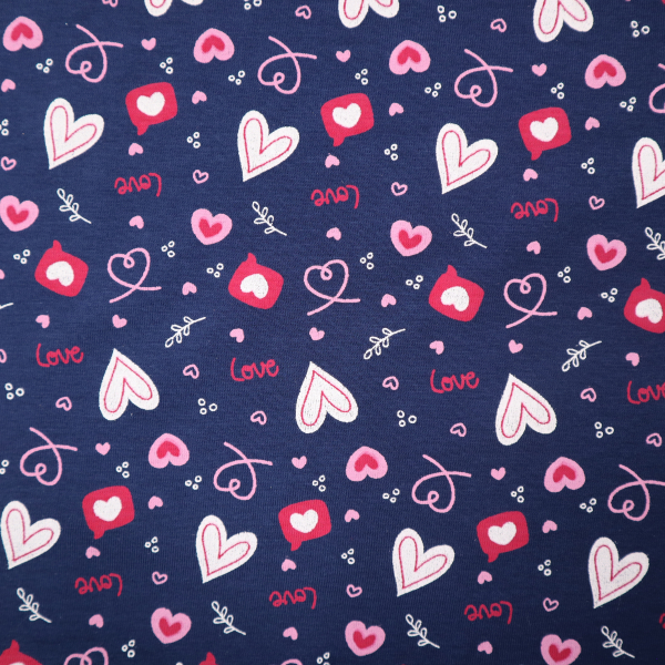 Bavlnený úplet Love 180cm