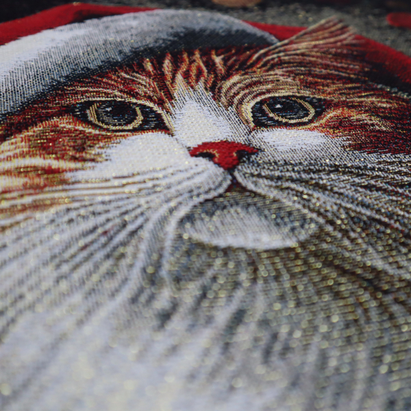 Gobelín panel - main coon s lurexom 45x45cm