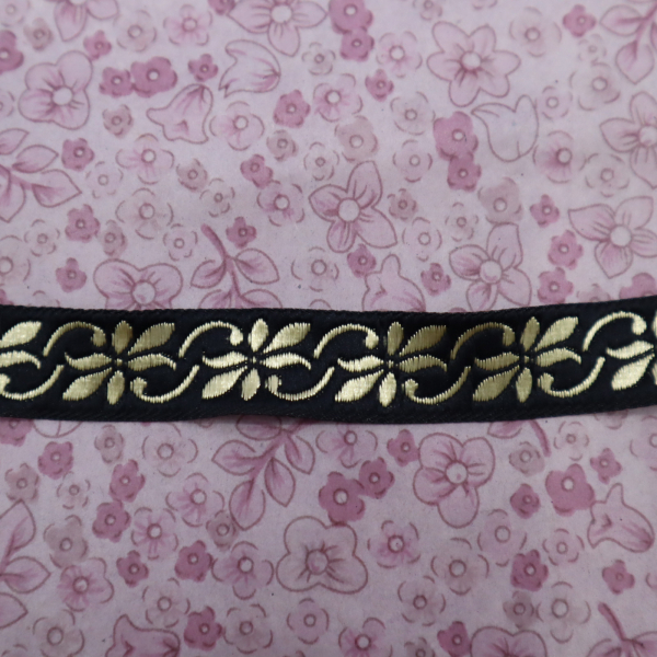 Krojová stuha čiernozlatá 1,5 cm