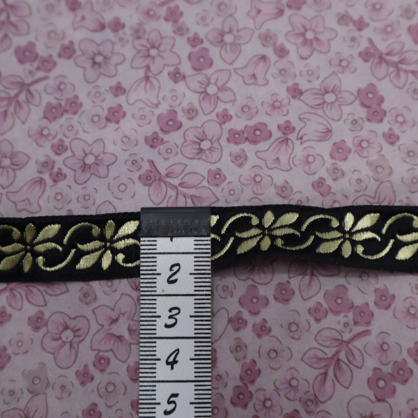 Krojová stuha čiernozlatá 1,5 cm